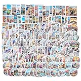 DOPENSPI 200PCS Vintage Welt Reise Aufklebe, Aesthetic Kofferaufkleber Travel Sticker Reise Etiketten Aufkleber für Laptop Koffer Scrapbook Skateboard Fahrrad Motorrad Helm Auto