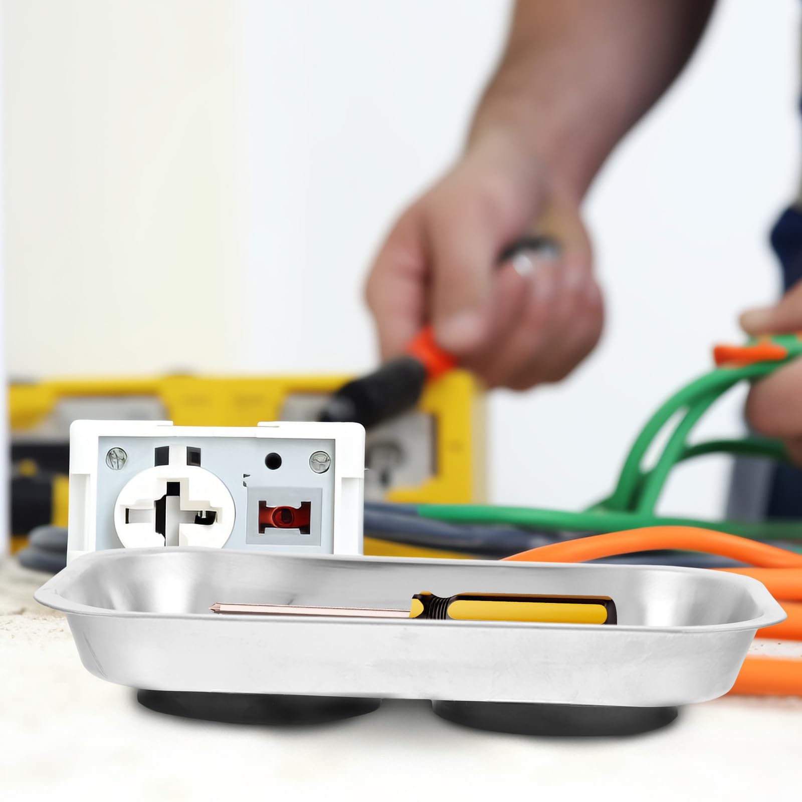 Anneome Magnetische Edelstahl Teileschale Klein Magnetische Teileaufbewahrungsschale für Schrauben und Muttern Werkzeughalter für Heimwerker und Mechaniker