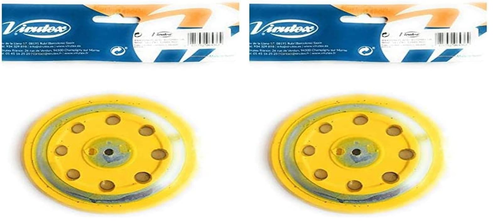 Virutex 8445598 8445598-Plato rotorbital D.125 mm Base Velcro embalado, Negro (Paquete de 2)