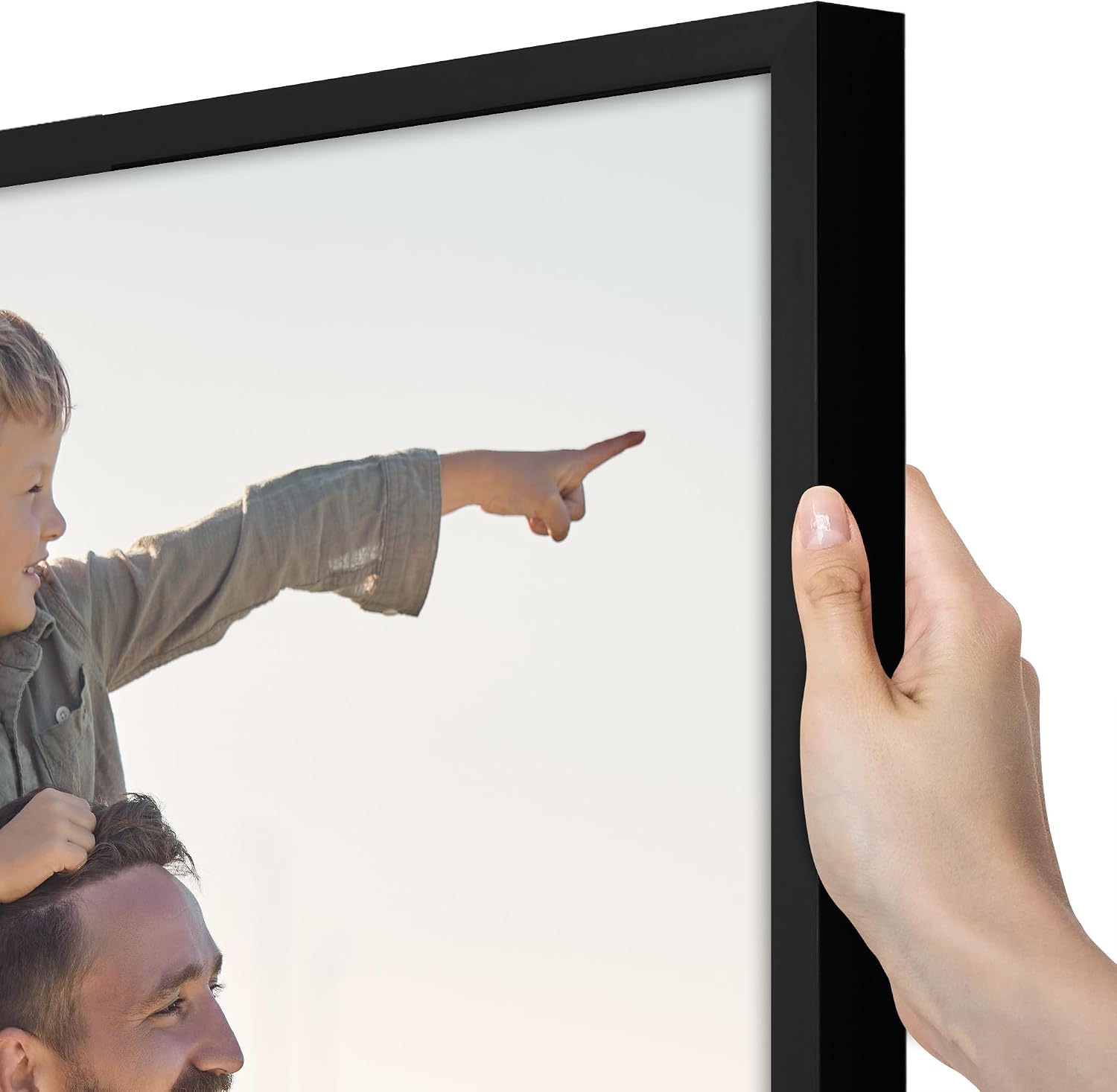 Americanflat 18x24 Poster Frame with Polished Plexiglass - Soho Collection - Gallery Style Deep Molding Picture Frames for Wall Display - Black