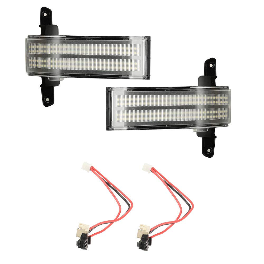 ROCCS LED Sequential Amber Side Mirror Marker Turn Signals White Parking Cargo Lights Switchback Tow Mirror Light for 2014-2019 Chevy Silverado GMC Sierra 1500 2500HD 3500HD, Clear Lens