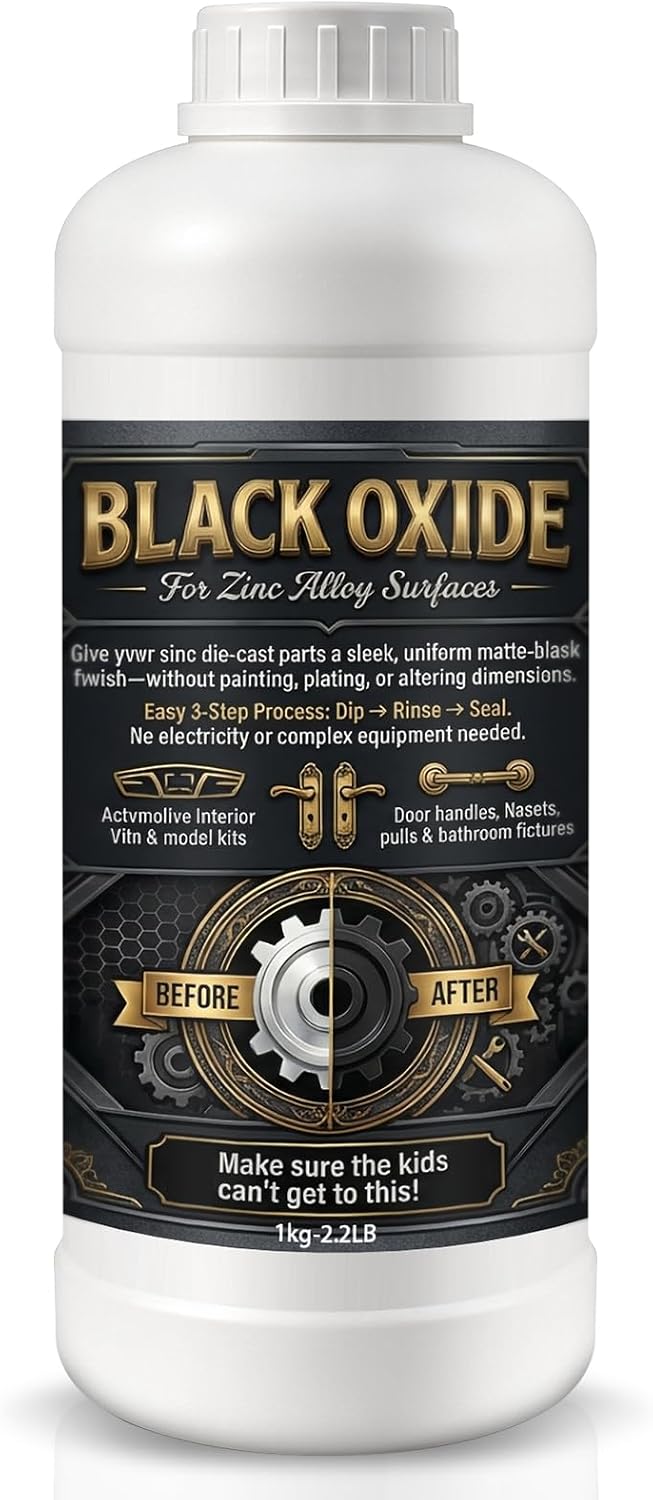 Zinc Black Oxide Coating Kit - Black Oxide Solution, Versatile Blackening Solution for Zinc - 32 oz