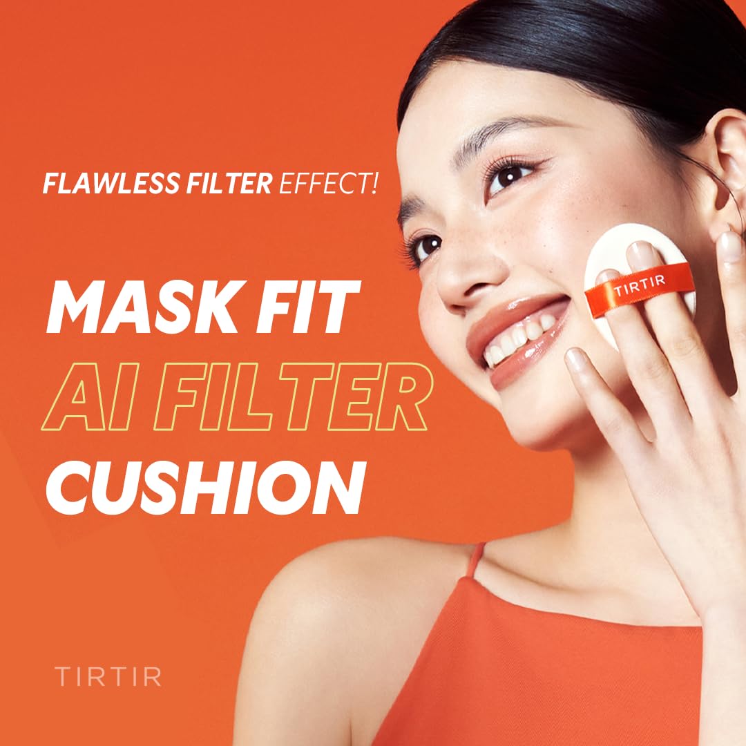 TIRTIR Fondotinta Mask Fit Ai Filter Cushion, Finitura Semi Opaca, Effetto Semi-Opaco, Fino A 72 Ore, Copertura Da Media A Totale, 0,63 Fl Oz (Confezione Da 1) 29N, Beige Naturale