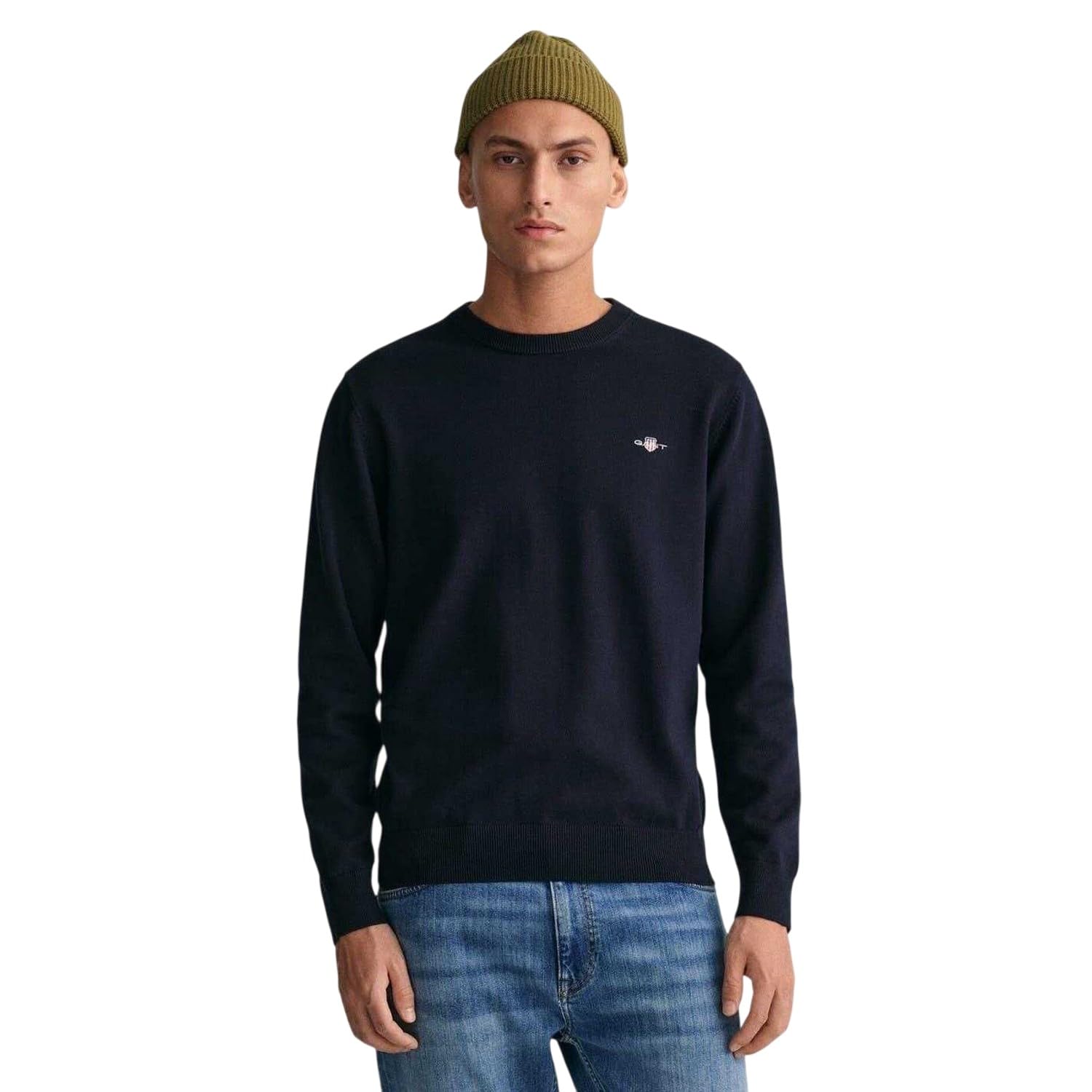 GANT Men's Cotton Pique C-Neck Pullover Sweater