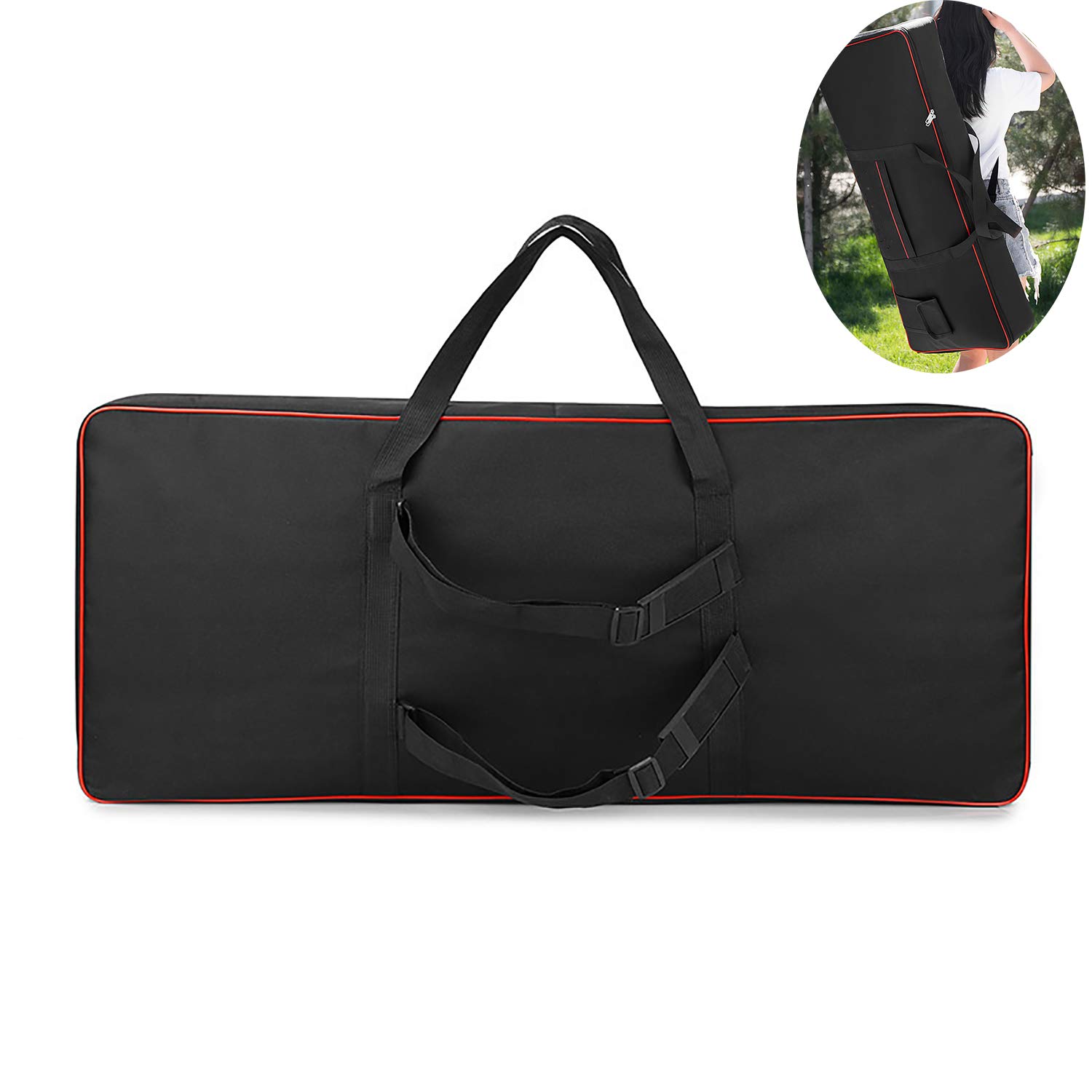 61 Key Keyboard Bag Portable universal Electric Piano Keyboard Carry Bag Backpack Waterproof Oxford Cloth 61 Key Gig Bag with 10mm Cotton Padded