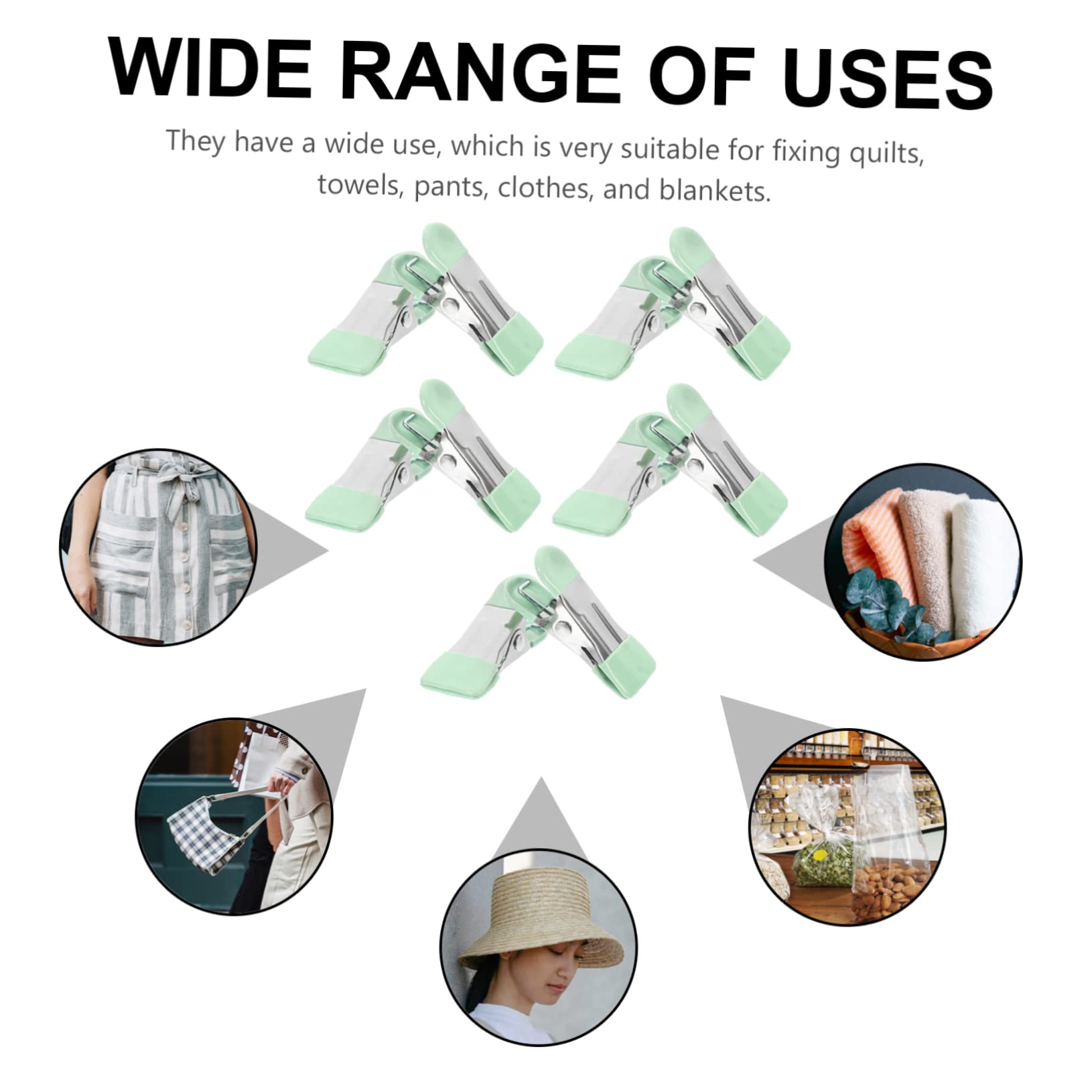 Alipis 40pezzi Mollette Per Bucato Clip Versatili Per Abbigliamento e Sacchetti Alimentari Resistente e Portatile Per Uso Quotidiano Clip Antivento Per Asciugare e Appendere Casa e All