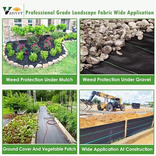 3ftx300ft Garden Landscape Fabric Weed Barrier Fabric Heavy Duty,Weed Blocker Fabric, Geotextile Fabric Under Gravel,Garden Tarp to Prevent Weeds, Landscaping Fabric, Driveway Fabric - Image 7