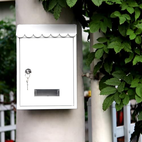 Vista 32 de Buzones con cerradura montados en la pared verticales – Buzones Jssmst con cerradura de llave de capacidad media, cubierta de acero galvanizado a