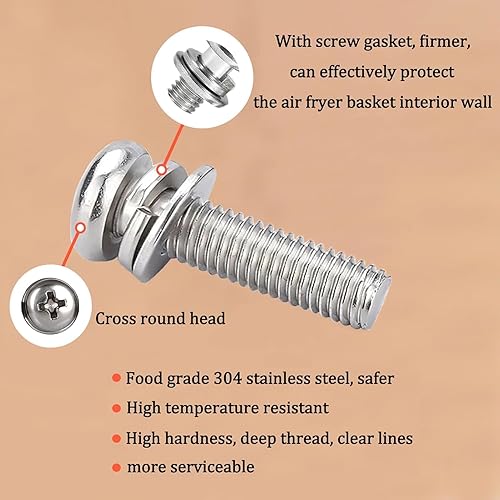 Miniatura 3 de Tornillos para freidora de aire instantáneos Vortex Plus 4QT 6QT 2QT Cesta para freidora de aire, tornillos autorroscantes de acero inoxidable 304