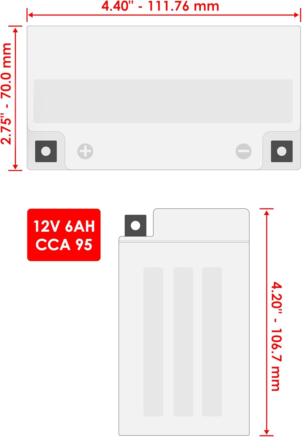 Caltric Agm Battery Compatible with Yamaha Wr250F Wr-250F Wr250R Wr250X 2008-2016