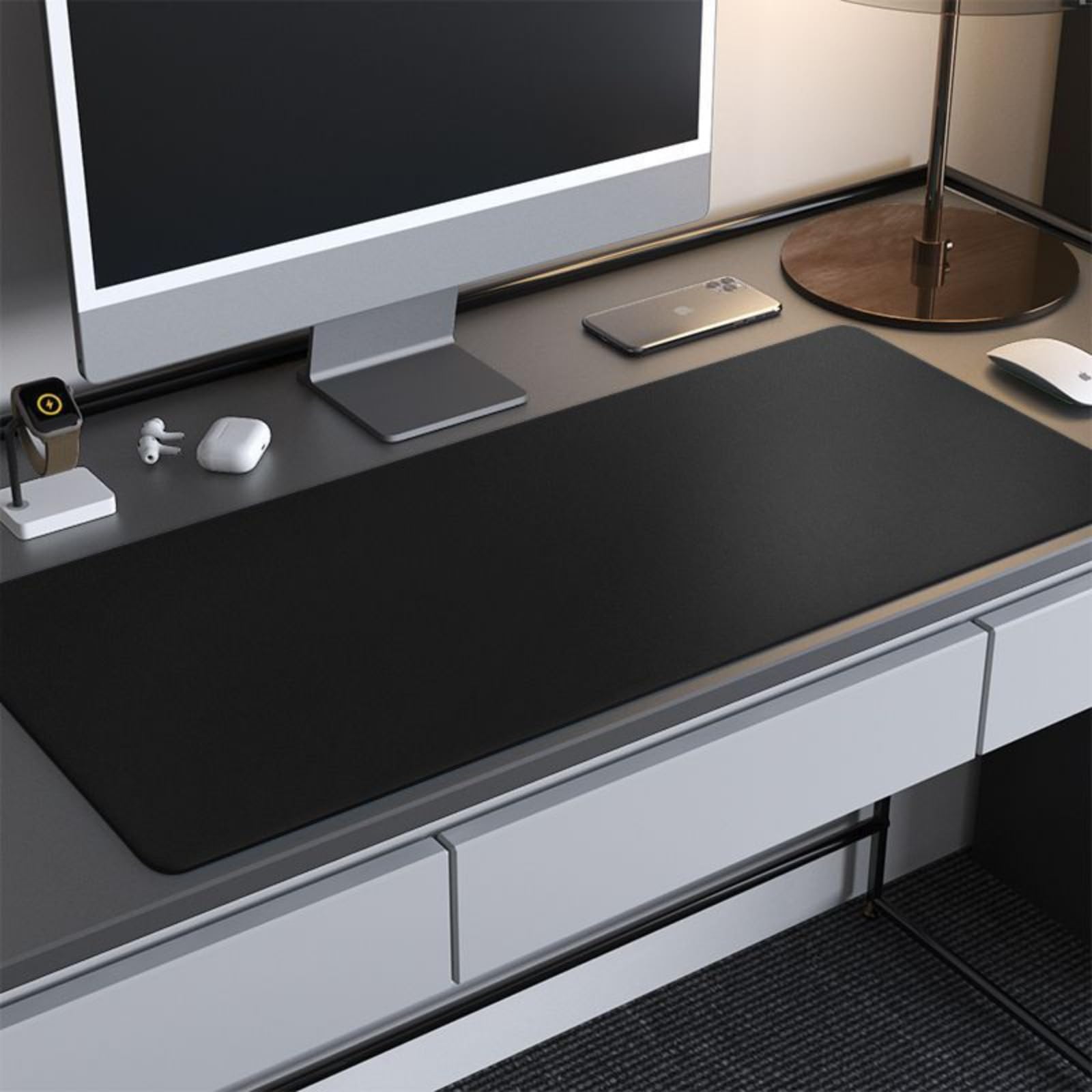 Tappetino per mouse completo in pelle PU, grande protezione per tappetino da scrivania multifunzionale, tappetino da scrivania ergonomico antiscivolo, tappetino per mouse impermeabile per ufficio