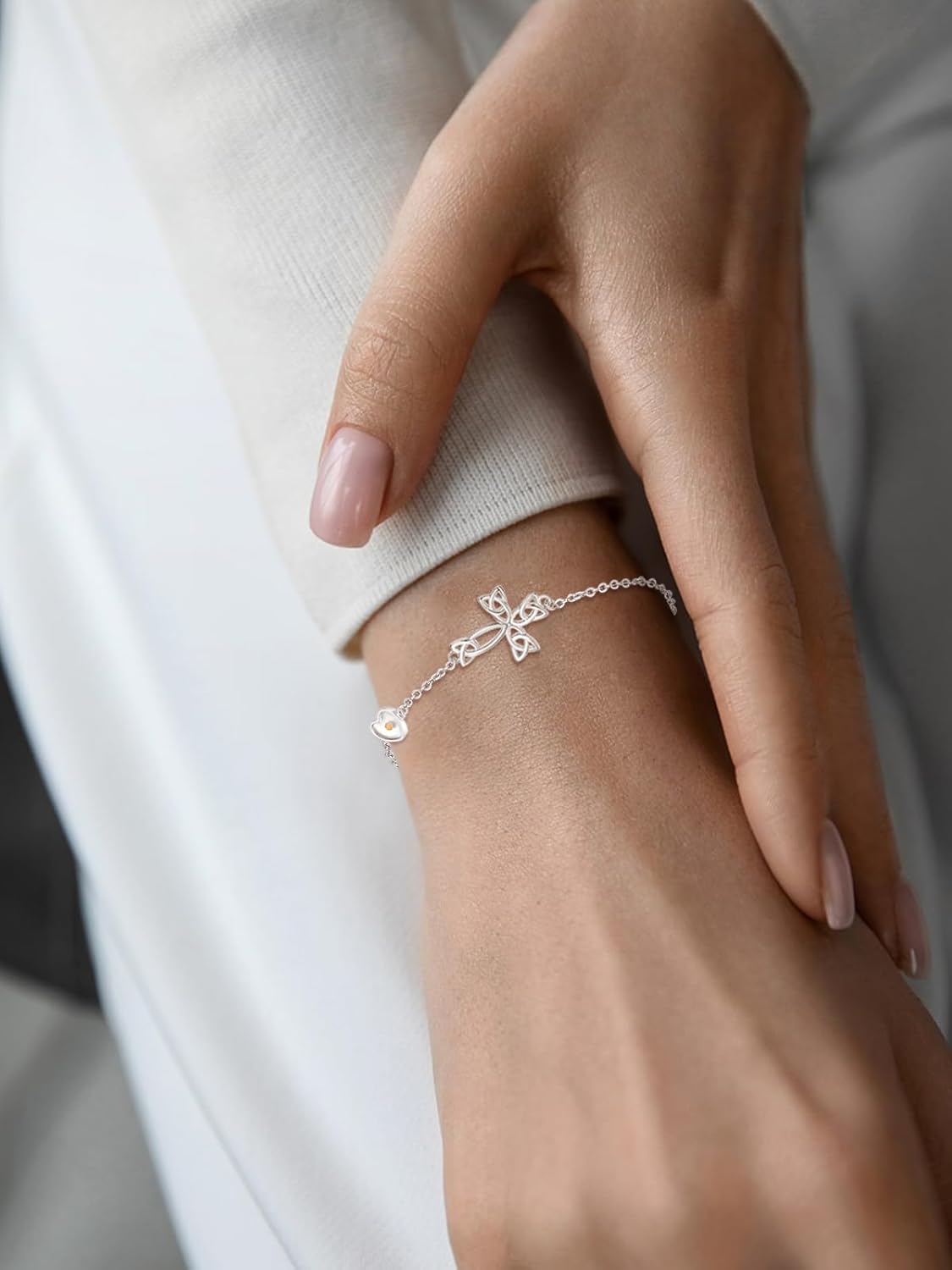 Palpitate Cross Bracelet for Women 925 Sterling Silver Faith Christian Themed Mustard Seed Jewelry Christmas Gifts - Image 6