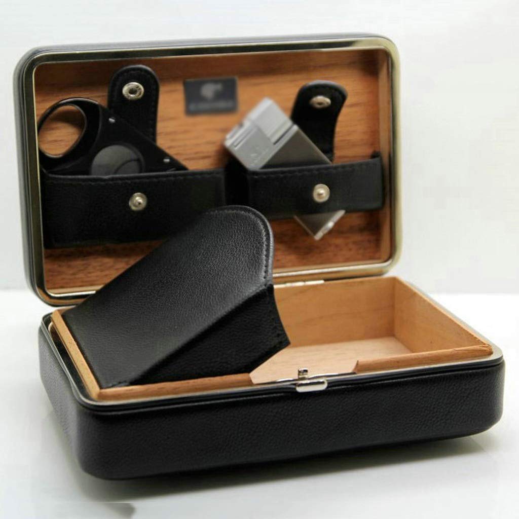 sigari in Legno di Cedro Porta sigari in Pelle Porta sigari Portatile Accessori per Sigarette Scatola di immagazzinaggio umidificatore da Viaggio Regali