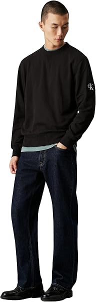 Calvin Klein Jeans Felpa Uomo Badge Crew Neck Senza Cappuccio - 4