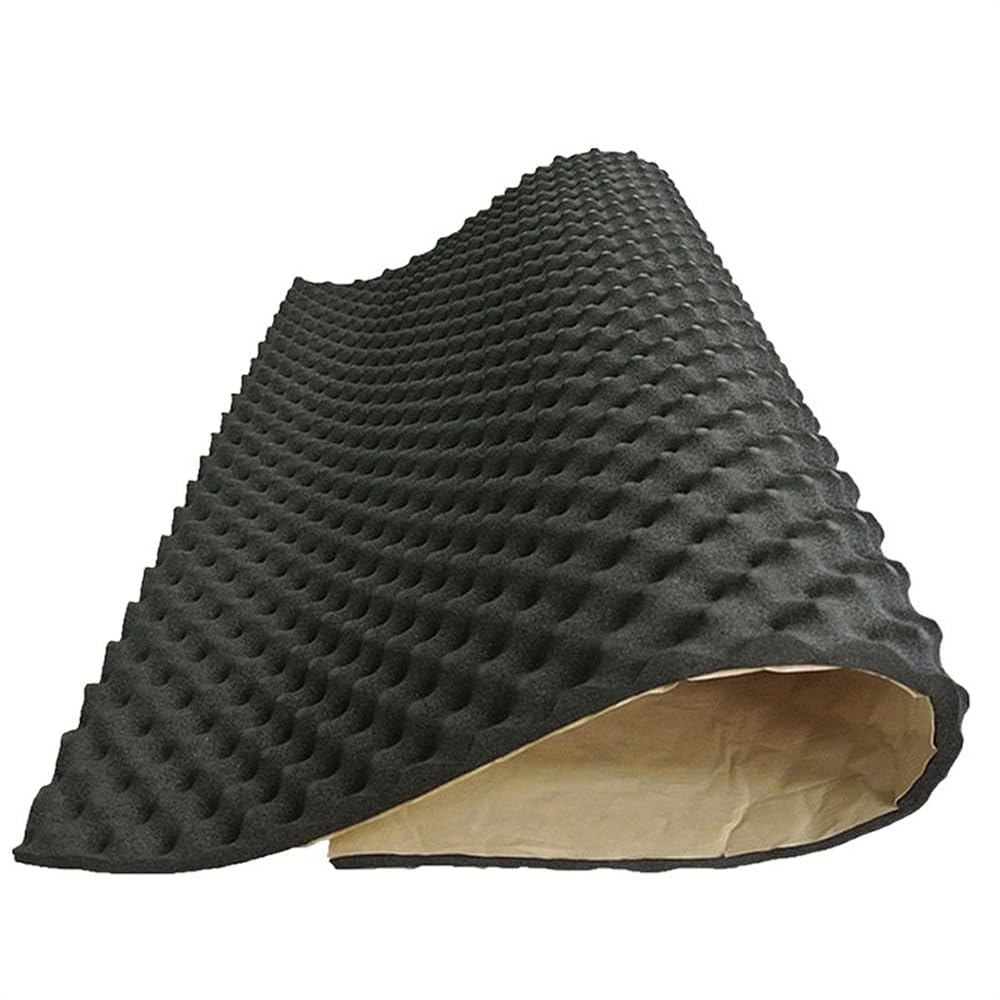 Heshuyan 2Cmx50cmx50cm Automobile Insulation Auto Studio Sound Acoustic Absorption Car Heatproof Wave Foam Deadener Soundproof Cotton Insulation Mat Hood Soundproofing(2Cmx50cmx50cm)