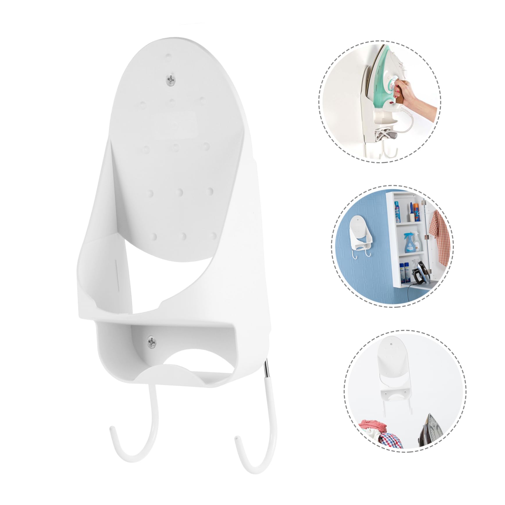 Uonlytech Bügelbretthalter aus Pbt Kunststoff Hitzebeständiger Wandhalter mit Klappbarem Drahtfach und Hoher Tragkraft für Büro und Wohnzimmer
