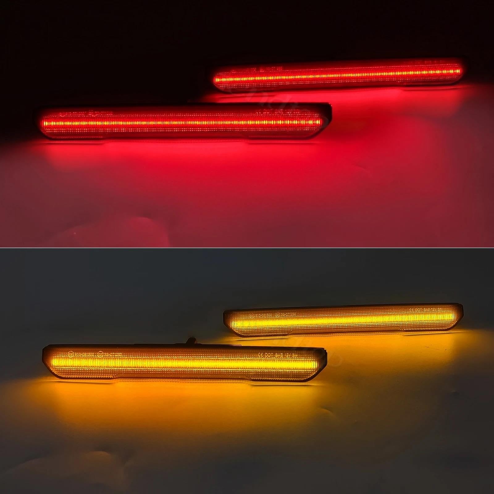 FREEZER Piloto Intermitente 4 Uds Delanteras ámbar y Parachoques Rojo Trasero LED señal Giro indicador Lateral lámpara para GMC para Sierra 2500 3500HD 2020-2024 Intermitentes Automóviles
