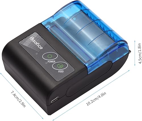 Miniatura 8 de Impresora de recibos, mini impresora térmica portátil de recibos de 2 pulgadas, inalámbrica BT USB, impresora de boletos de recibos con papel de