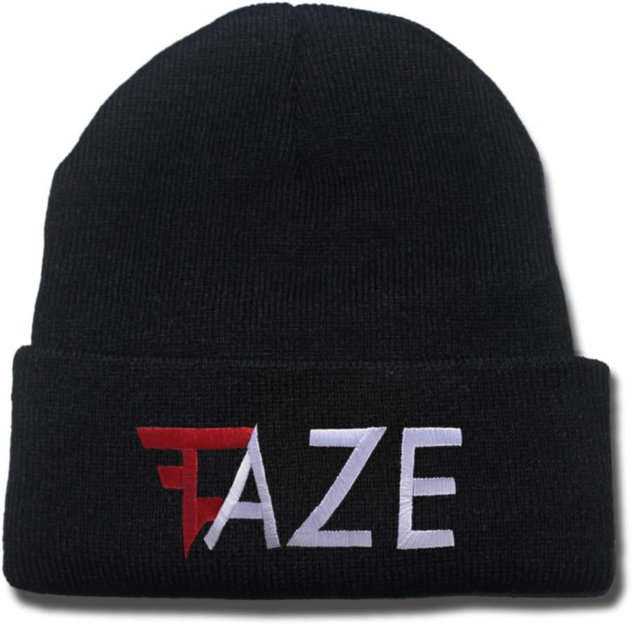 DINGZHAN Faze Clan Logo Beanie Fashion Unisex Embroidery Beanies Skullies Knitted Hats Skull Caps Black