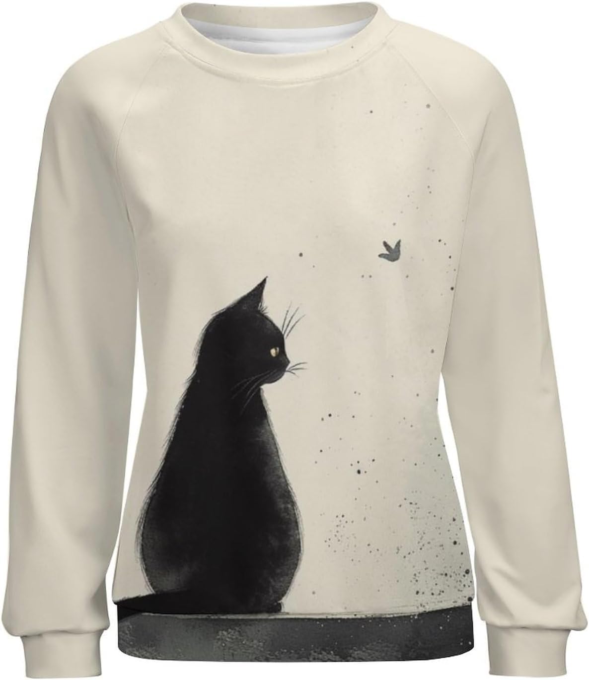 Long Sleeve Shirts for Women Cat Printed Fall Winter Dressy Holiday Casual Fashion Crewneck Tunic Tee Shirts - Image 4