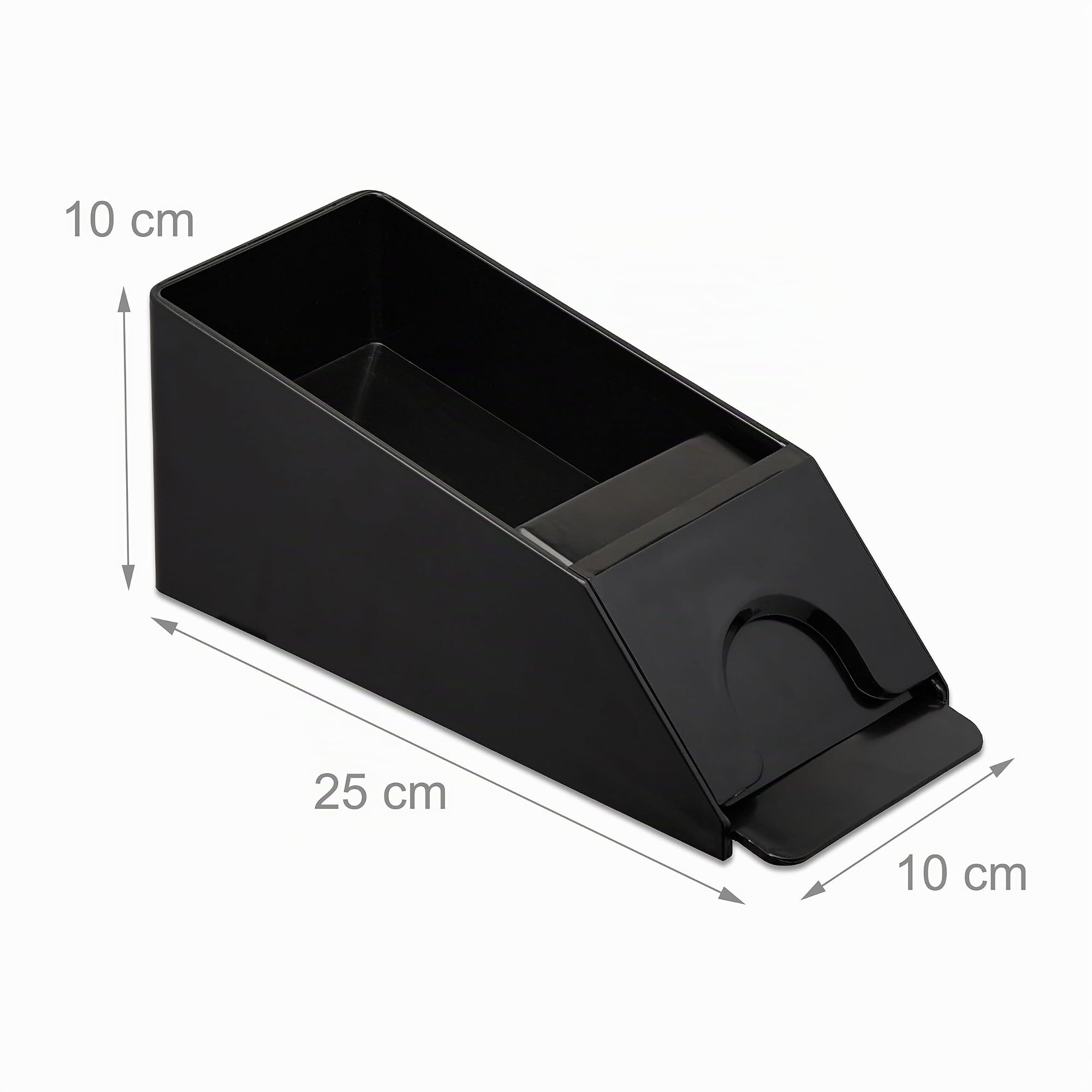 Relaxdays Distributore Carte da Gioco, Dispenser con 4 Mazzi, Dealing Shoe Black Jack, in Plastica, 10x10x25 cm, Nero