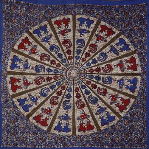 Image of Queenie Brand 100% Pure Cotton Traditional Printed 144 TC Bedsheet for Double Bed with 2 Pillow Covers