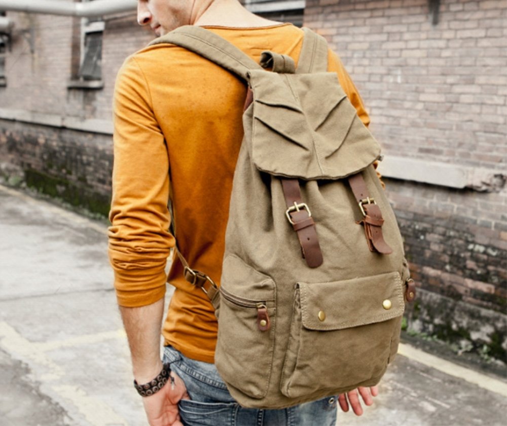 Bolso Mochila de Lona para Mujer