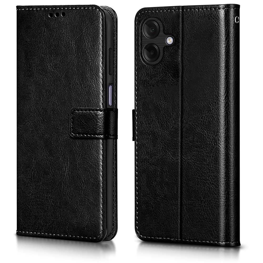 WOW IMAGINE Shock Proof Flip Cover Back Case Cover for Samsung Galaxy M07 | A07 | F07 (Flexible | Leather Finish | Card Pockets Wallet & Stand | Black)-image-36