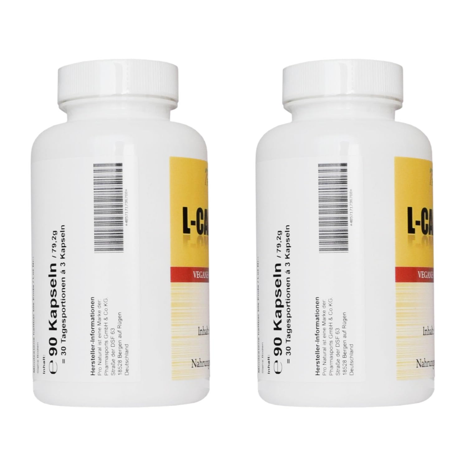 L-Carnosin 500mg reines Carnosin pro Kapsel 180 vegetarische Kapseln (2 Dosen a 90 Kapseln)