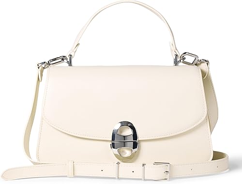 Amazon Essentials Bolso de mano con asa superior Cuero sintético blanco roto,Cocodrilo sintético marrón,Piel sintética de color