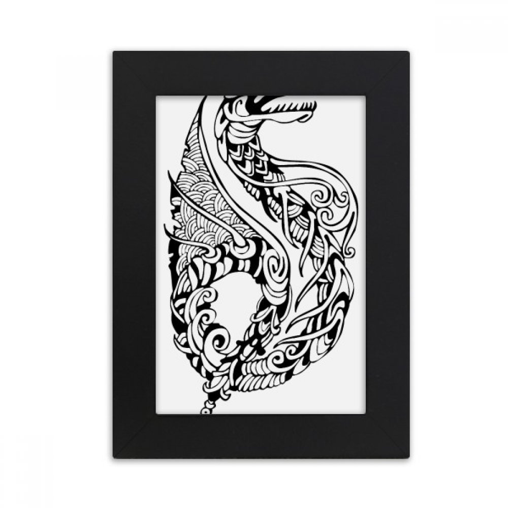 Cadre photo dragon de Chine 5x7 pouces peinture art multicolor de bureau