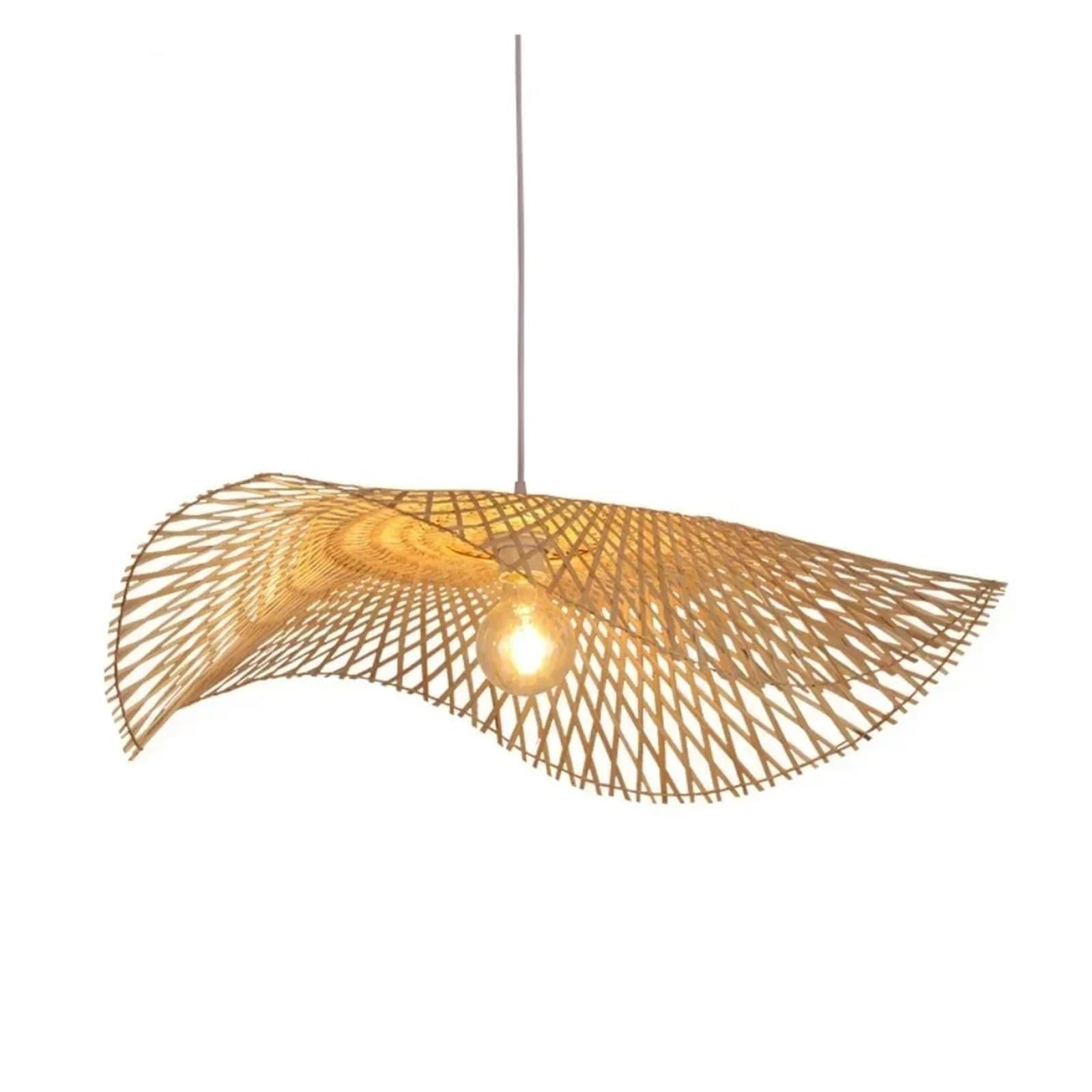 Bdfjeds 45Cm Pendant Lights Shade Natural Handwoven Lampshade Cover Home Living Decoration Straw Rattan Pendant Light(,3000K)