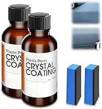 Kunststoffteile Kristalline Beschichtung, 2025 Neu Kunststoffpflege Auto Crystal Coating, Kratzer Entferner Auto, Car Scratch Remover, Car Plastics Restorer mit SpezialschwäMmen (2PCS)