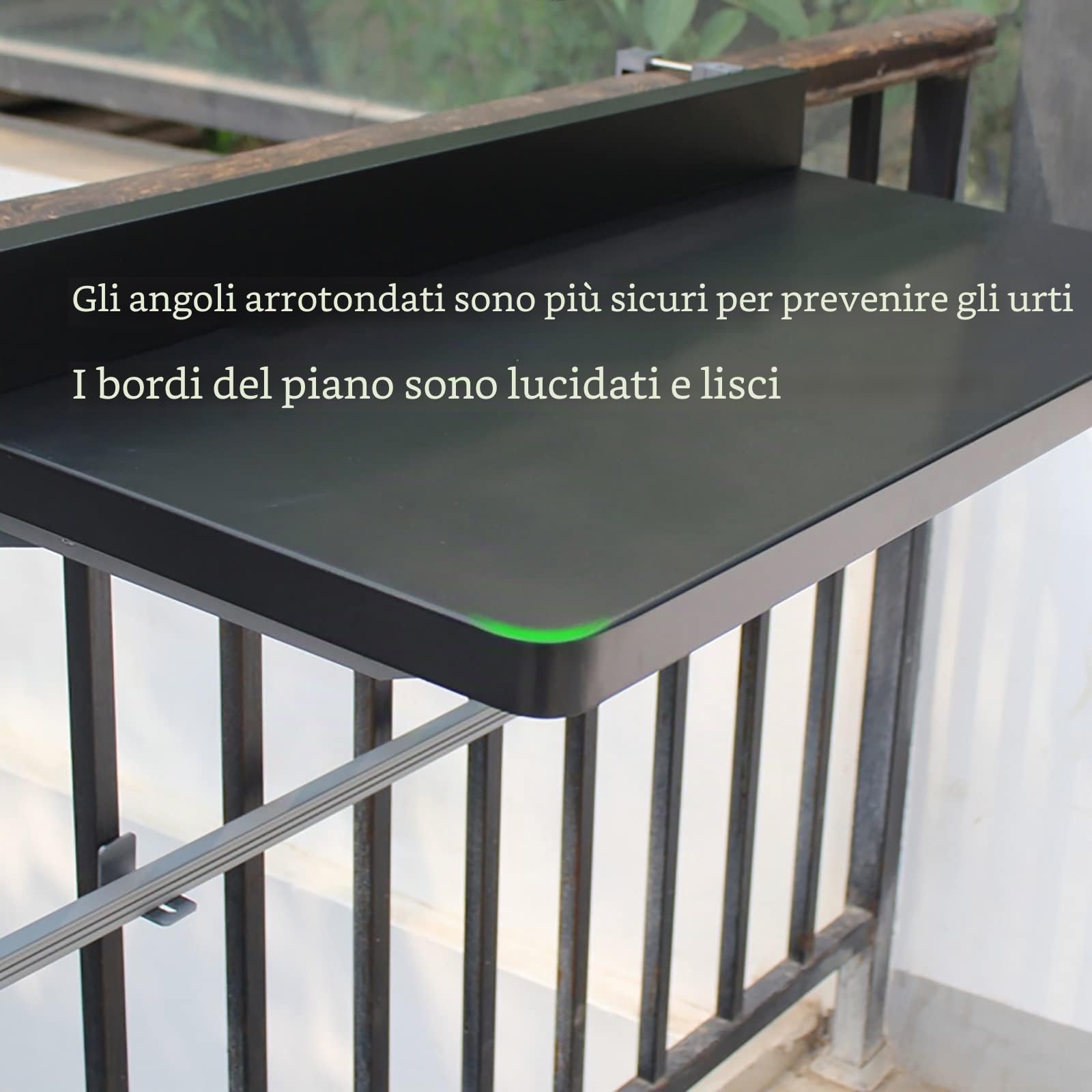 Tavolino da Balcone Esterno, Tavolo Sospeso Ringhiera, Appeso a Esterno, Regolabile in Altezza su 5 Livelli, Salvaspazio, per Pranzare e Studiare (Color : White, Size : 80 * 40cm)
