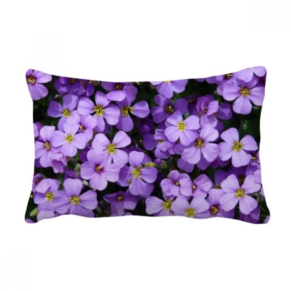 Coussin lombaire fleurs pourpres romantique 16x24 pouces