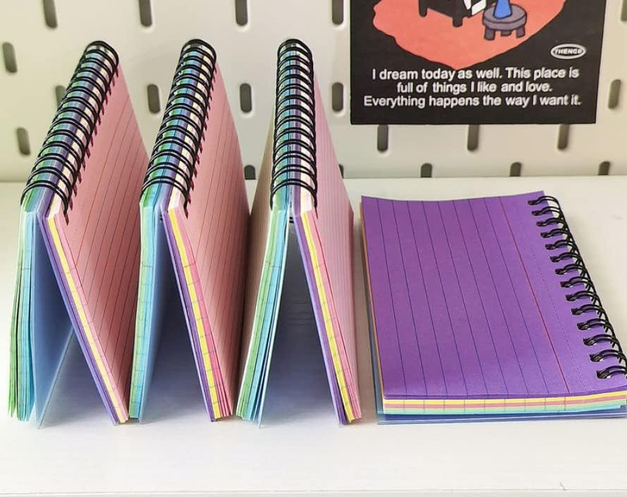 Miniatura 8 de 300 hojas de tarjetas de índice forradas de 6 x 4 pulgadas, 6 blocs de tarjetas flash con rayas en espiral con dos cubiertas de PVC, bloc de notas