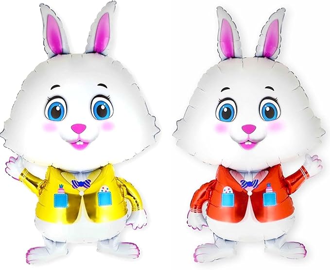 Amazon.com: Easter Balloons Cute Bunny Balloons Yellow Red Rabbit ...