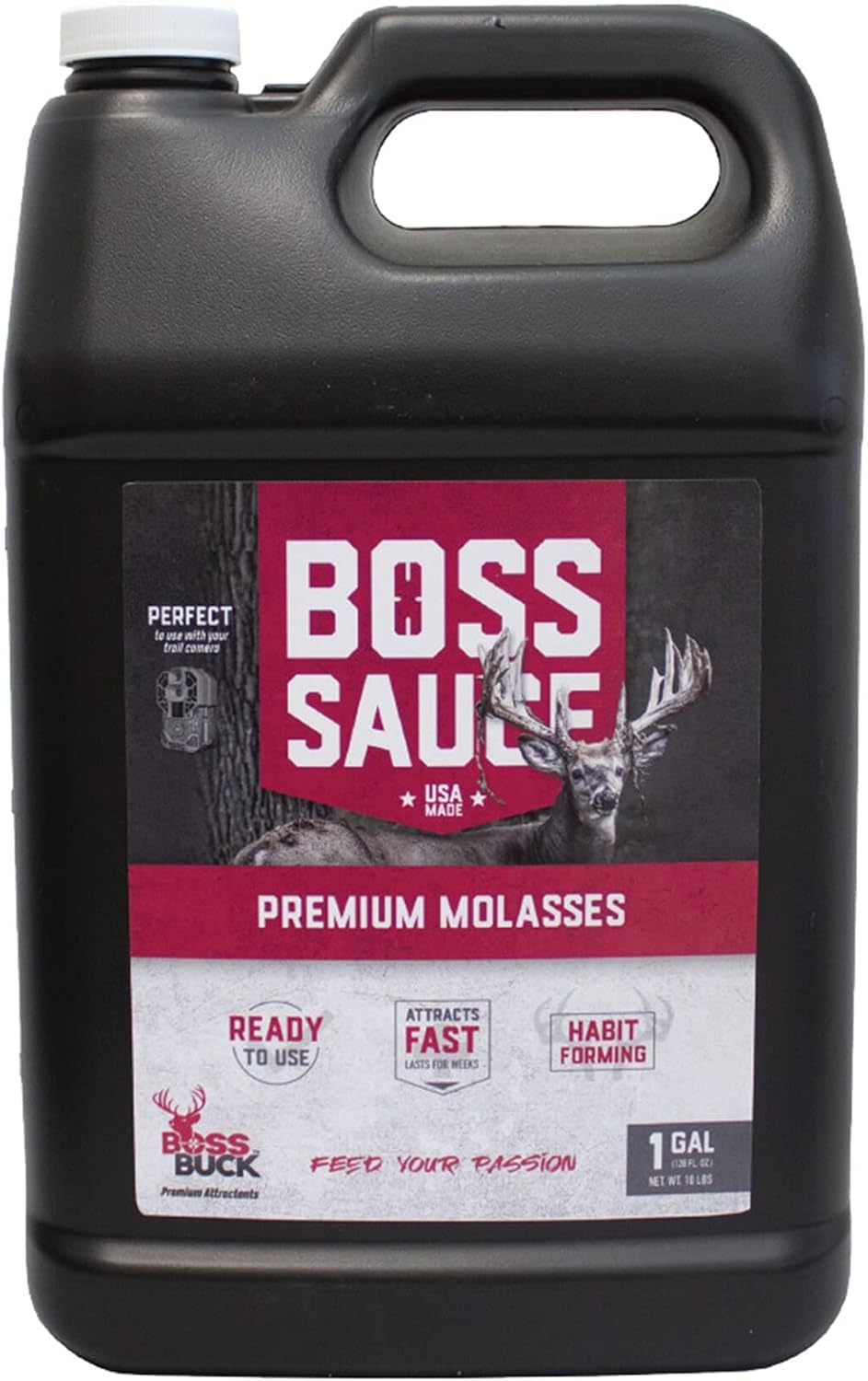 BOSS Buck Boss Sauce Premium Molasses Attractant for Deer | Fast-Acting Powerful 1-Gallon Liquid Mineral Deer Attractant for Hunting