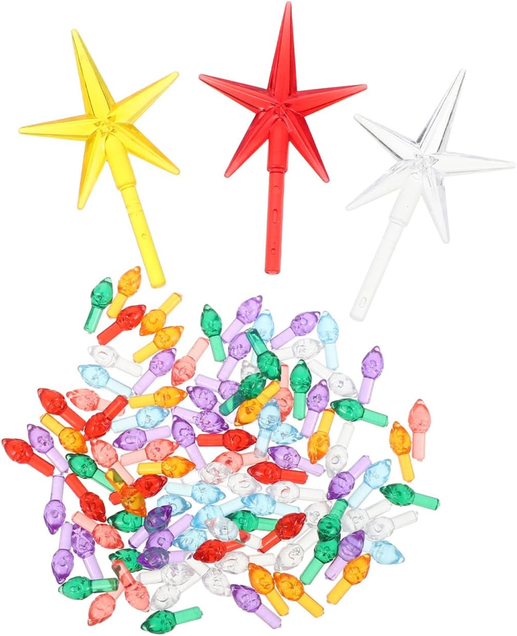 ULTECHNOVO 103Pcs Replacement Lights Bulbs for Ceramic Christmas Tree Plastic Christmas Tree Light Bulb Large Plastic DIY Holiday Decoration Accessories