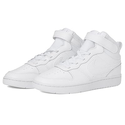 Nike Kids Court Borough Mid 2 (Little Kid) Kids Shoes White/White/White