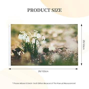 Wild Spring Snowdrop Flag 5ft x 3ft with Eyelets Garden Polyester Double Sided Flags