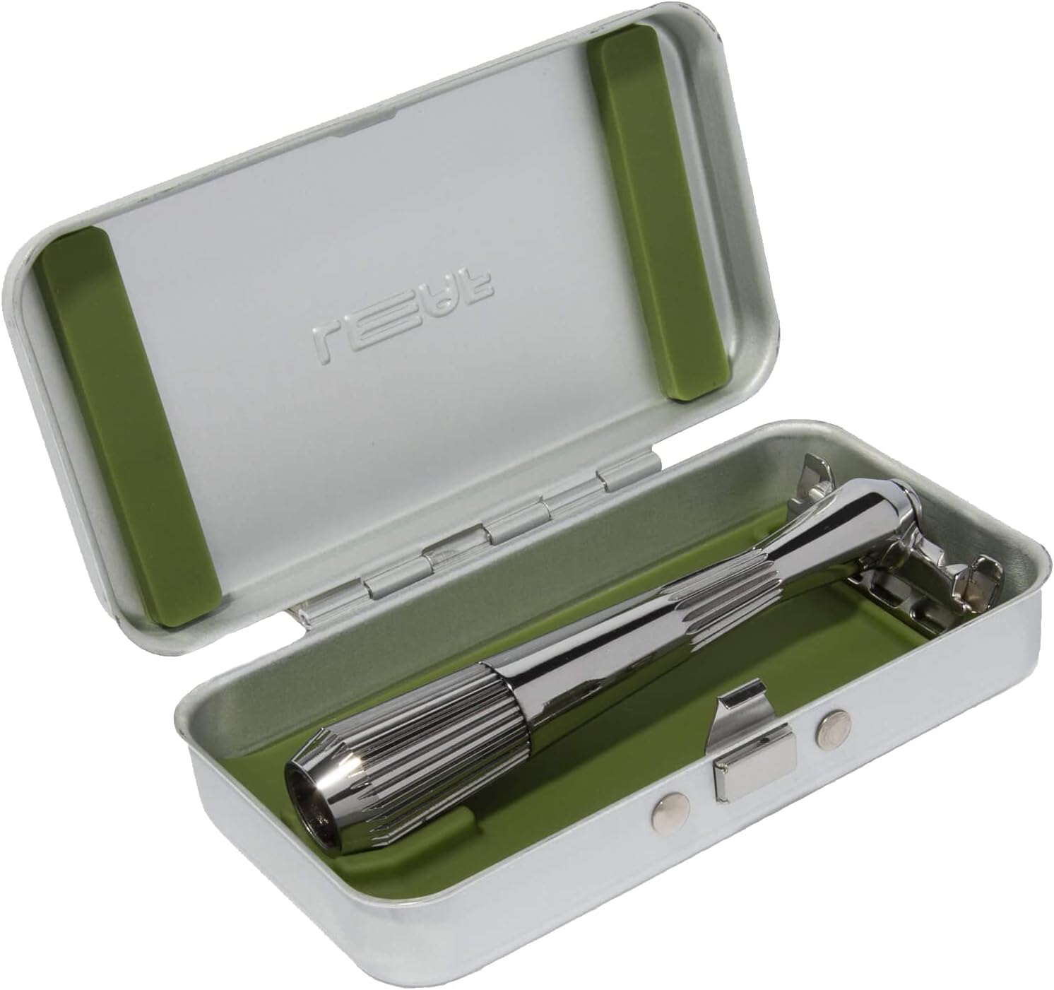 Leaf Shave | The Twig Razor & Thorn Razor Case, Silver - Portable Aluminium and Silicone Travel Case