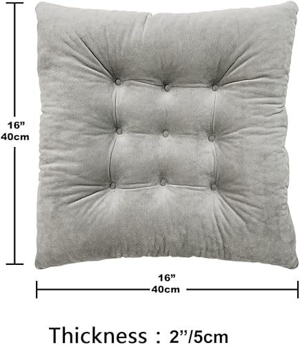 Miniatura 2 de Civkor Juego de 6 cojines suaves para sillas de 16 x 16 pulgadas con lazos para sillas de comedor, sillas de oficina, muebles de patio, suelos