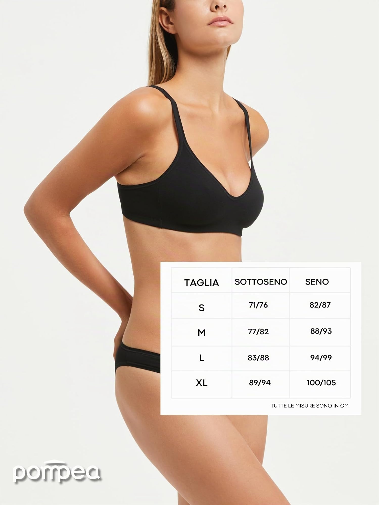 POMPEA 3 Pezzi Reggiseno Senza Ferretto in Cotone, Brassiere Morbida ed Elastica con Coppe Preformate