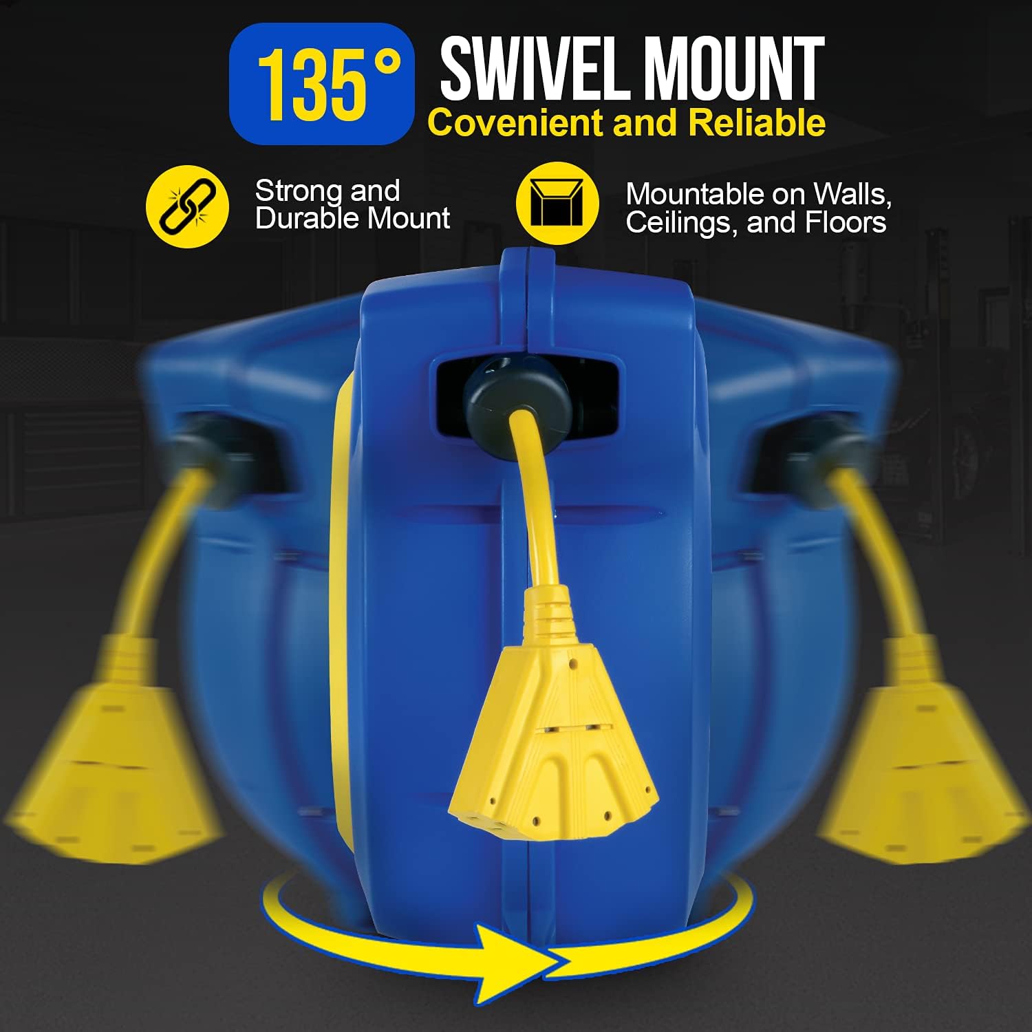60% Off Discount Goodyear Extension Cord Reel Retractable 14AWG x 65' Foot 3C/SJTOW Commercial Cable Triple Tap Connector Power 10A 125VAC 1250W Black Friday - 70% OFF Goodyear Extension Cord Reel Retractable 14AWG x 65' Foot 3C/SJTOW Commercial Cable Triple Tap Connector Power 10A 125VAC 1250W