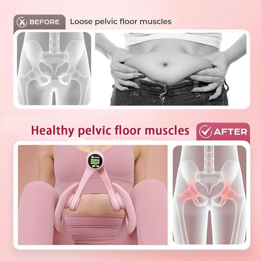Attrezzo Ginnico per Interno Cosce Con timer,Allenatore per Muscoli del Pavimento Pelvico,Attrezzo Interno Coscia,Hip Trainer,Bodybuilding Fitness Perdita di Peso Dimagrante Attrezzo (rosa)