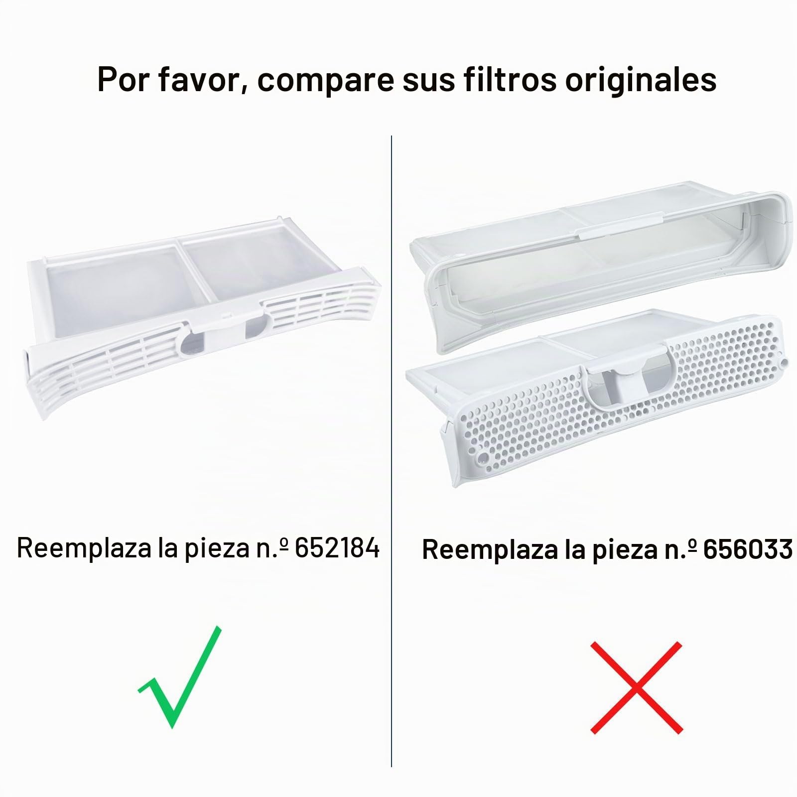 Filtro de pelusa compatible con Bosch Siemens Neff Balay secadora Maxx 7/8 Sensitive Avantix, filtro n.º 652184