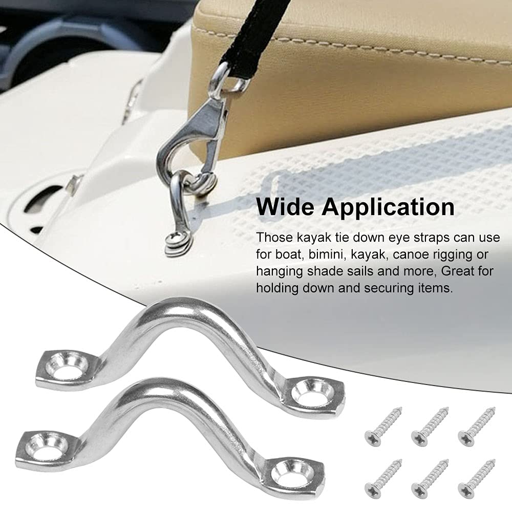 Granvoo Kajak Pad Eyes 10 Stück - Edelstahl Decksplatten Mit Schrauben