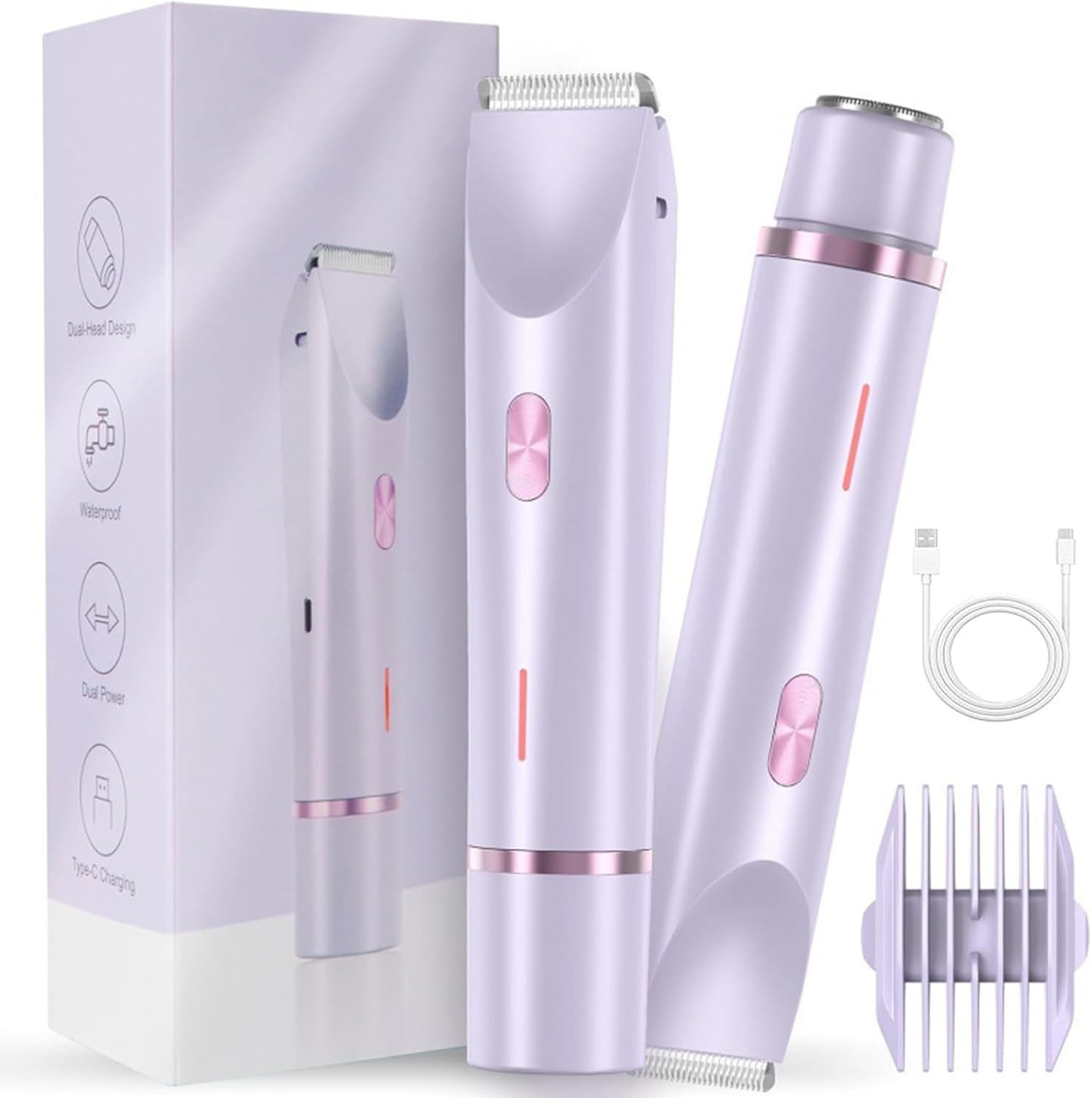 Haarentfernungs-Epilierer, Bikini-Trimmer für Frauen, schmerzfrei, wasserdicht, elektrischer Folienrasierer für Gesicht, Bein, Körper, Achselhöhle, Keramikklinge, Reisepflege, Geschenke für
