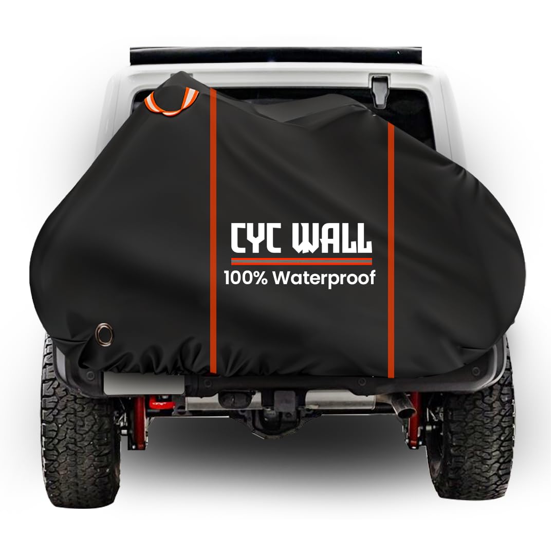 CYCWALL 600D Outdoor Bike Cover for 2 Bikes - Accident Proof Reflective Design, Bike-Covers for Outside Storage - Bike Rain Cover for Rack Transport